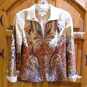 COLDWATER CREEK - Women's cream/multi jacket 8